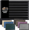 GORILLA GRIP 100% Waterproof All-Season WeatherMax Doormat US Designed Natural Rubber, Stain and Fade Resistant, Low Profile Indoor Outdoor Door Mats, Easy Clean Patio Mat, 23x35, Black Stripe