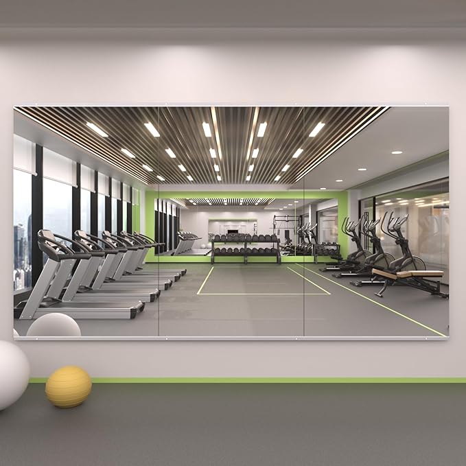 LOAAO Gym Mirror, 47.24"x27.56"-3 PCS Mirror for Gym, Flexible Combination, Tempered Glass, Gym Wall Mirror for Home Gym, Dance Studio, Yoga Room, Garage Gym, Workout Room
