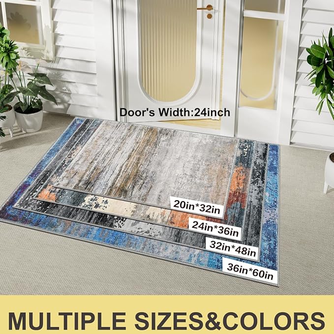 COMSLE Door Mat Soft Absorbent Indoor Front Entryway Rug Machine Washable Entrance Mats for Muddy Paws Non Slip Throw Rugs 24" x 36" Doormat for Inside Foyer Bedroom - Yellow