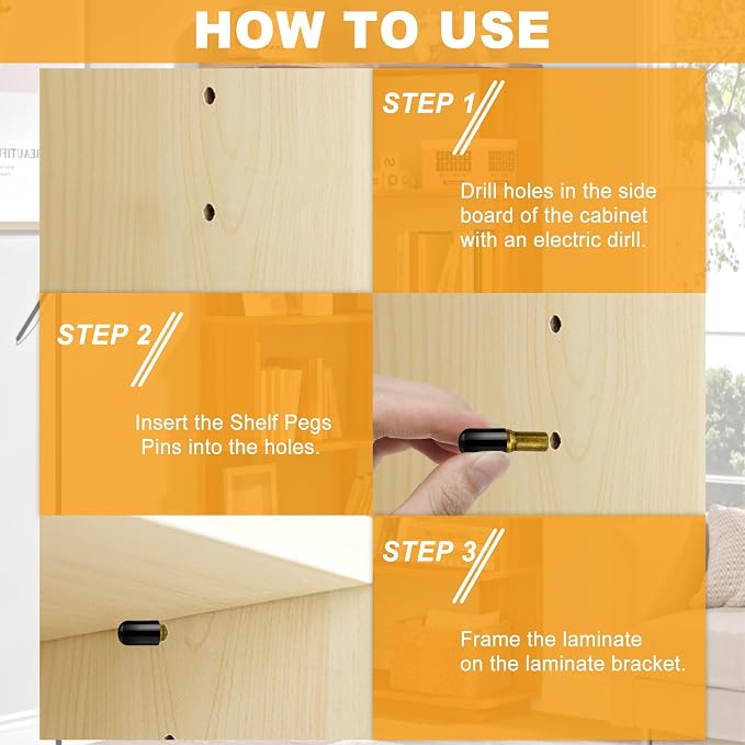 58 Pcs Shelf Pegs Pins, 5mm 1/4 Inch Dual Diameter Metal Shelf Support Pegs