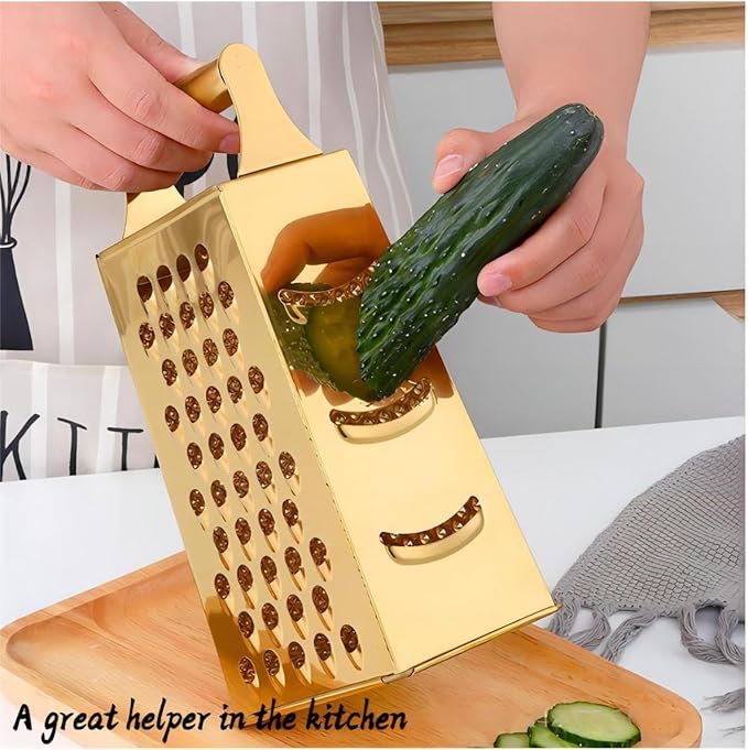 Guiyal Stainless Steel 4 Sides Multifunctional Grater Slicer with Handle