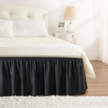 RIMELA Black Bed Skirt King Size 14 Inch Drop, Elastic Bed Skirting for Bed Base and Frame, Bedding Dust Ruffle Easy to Install, Lightweight Comforter Set with Wrap Around Adjustable Bedskirt