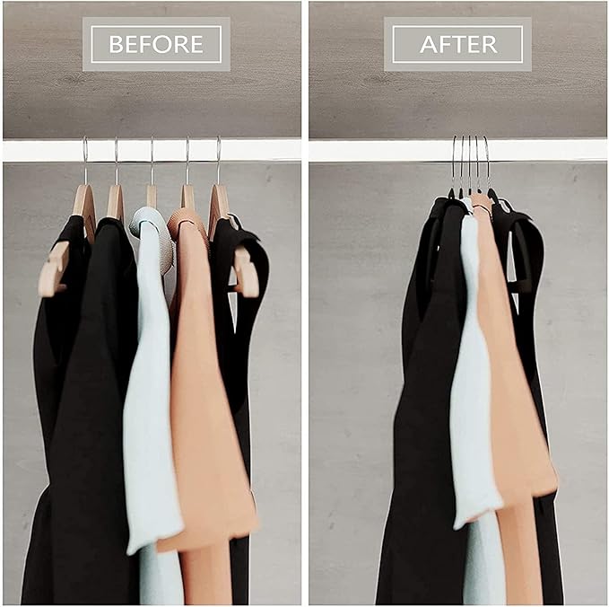 50 Pack Ultra-Thin Plastic Clothes Hangers (17.7 Inch) - Space-Saving Slim Hangers with Non-Slip Grooves for Wardrobe, Closet & Dorm Organization (Grey)
