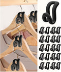 Velvet Clothes Hanger Connector Hooks[Non-Slip Velvet Coating Flocking] Hanger Hooks Space Saver Hanger Extender Hooks Hanger Clips Felt Space Saving Clothes Hanger Connector Hooks for Clothes Black