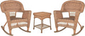 Jeco 3 Piece Rocker Wicker Chair Set