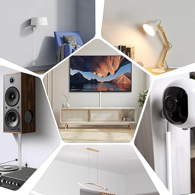 78” TV Cord Hider for Wall Mounted TV, Selfadhesive Wall Cable Hider for 2-3 Cords, Flexible Silicone White Cord Covers Wire Hiders for Cords on Wall,Babyproof Cable Concealer Racewasy Management