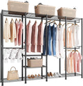 VEVOR Clothing Garment Rack, Heavy Duty Closet Wardrobe, Adjustable Tiers Clothes Racks with Steel Frame, for Bedroom, Clothing Store, Hallway