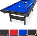 GoSports 6, 7, or 8 ft Billiards Tables - No Assembly, Choose Your Color - Portable Pool Table Includes Full Set of Balls, 2 Cue Sticks, Chalk and Felt Brush