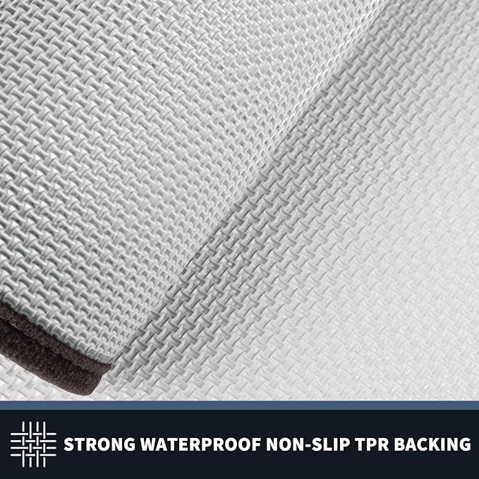 PURRUGS Dirt Trapping Door Mat 24" x 60", Non-Slip/Skid Machine Washable Entryway Rug, Shoes Scraper, Area Rug, Super Absorbent Welcome Mat for Muddy Wet Shoes and Paws, Grayish Brown & Coffee