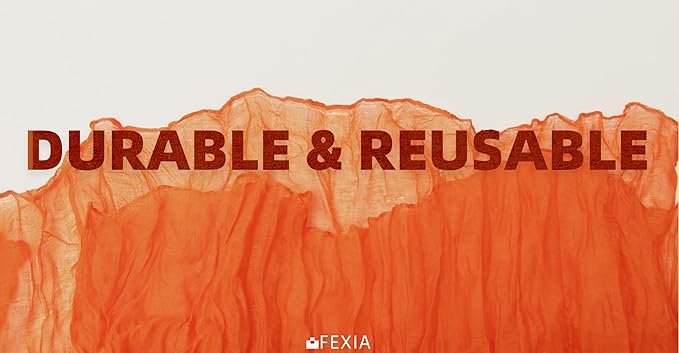 FEXIA Fall Table Runner Orange Cheesecloth 35x120 Inches Boho Gauze Table Runner Burnt for Wedding Decor Reception Bridal Shower Centerpiece Engagement