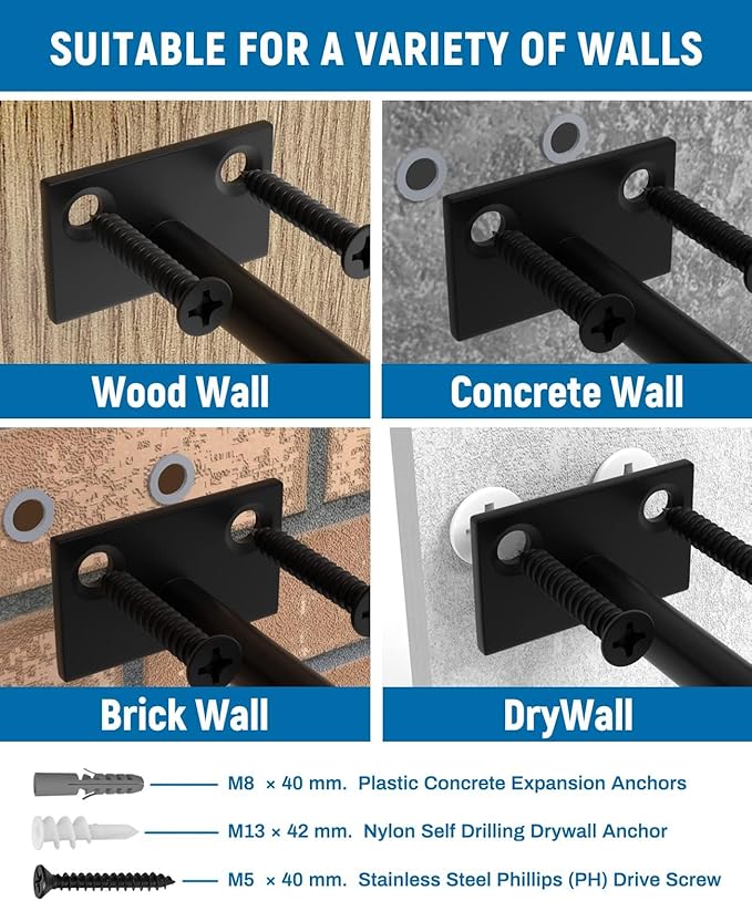 LEOPO 12-Pack 10 inch Floating Shelf Brackets, Hidden Shelf Bracket