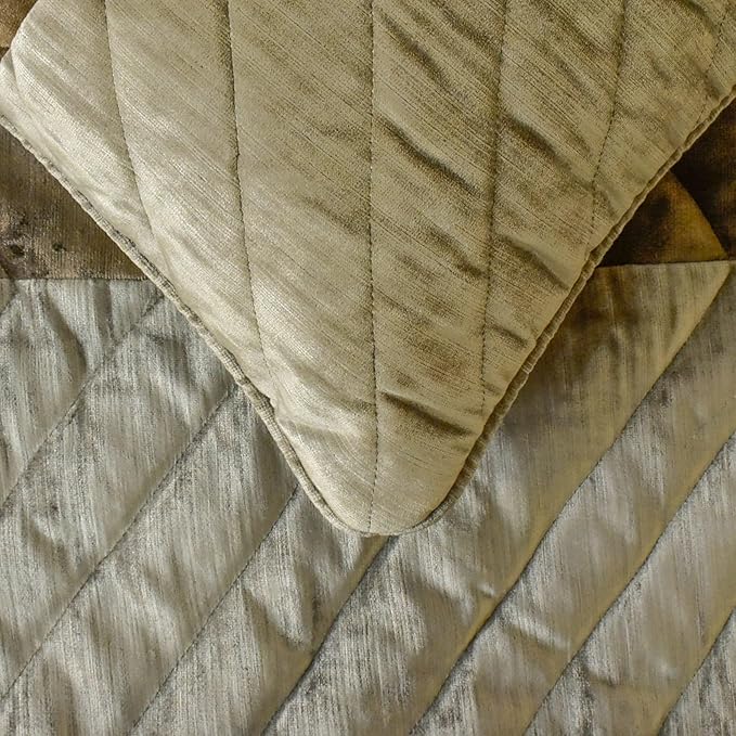 The HomeCentric King/Queen/Twin Brown Decorative Bed Runner Queen 74"x18" Bed Runner Without Pillow Cover, Solid, Chevron, Patchwork, Quilted Bed Scarf on Velvet Fabric - Plush Divide