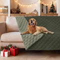 gogobunny 100% Double Sided Waterproof Dog Blanket Soft Pet Bed Cover Reversible Protect Furniture Couch Sofa Car for Puppy Large Dog Cat (Dark Olive/Light Olive, 52x82 Inch (Pack of 1))