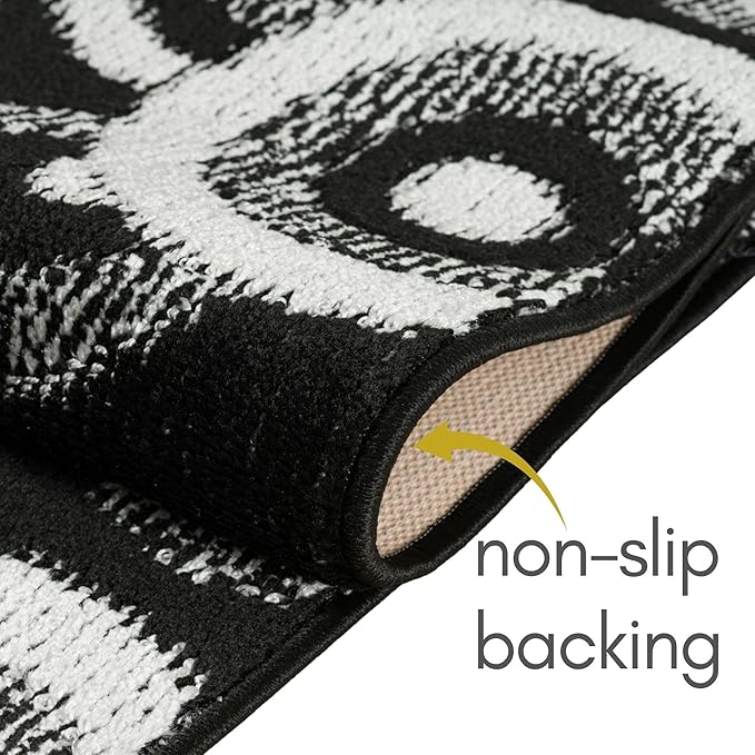 Custom Size Long Black Hallway Runner Rug | Cut to Length 2'3" x 15' (Runner) | Non-Slip & Machine Washable | REMNAZ