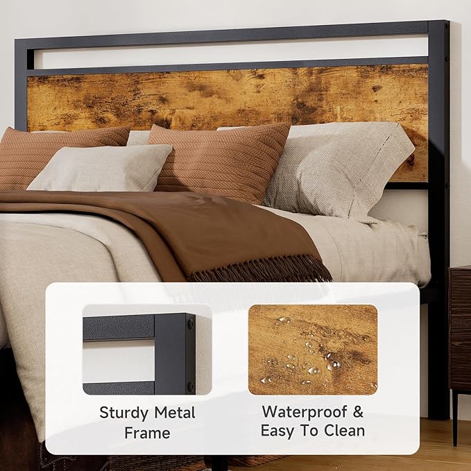 Z-hom Easy Assembly Sturdy Metal Platform Bed, Queen Size Bed Frame