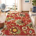 Lahome Floral Washable Rugs 5x7, Carpets for Living Room Non-Slip Lightweight, Soft Bedroom Throw Paisley Print Low-Pile Large Christmas Area Rug for Dining Room, Kitchen, Entryway