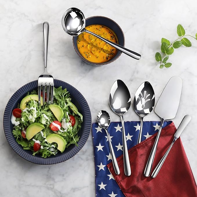 Artaste Rain II Forged 18/10 Stainless Steel 7-Piece Hostess Flatware Set