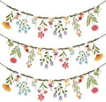 48Pcs Flower Fairy Banner Decorations Floral Designs Wildflower Garland – with 5m Jute Rope, for Baby Shower, Wedding, Easter Backdrop, Enchanted Garden Party Supplies (Fairy)