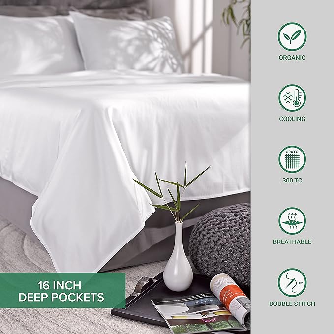 Pure Bamboo Full Sheets, Genuine 100% Organic Viscose Derived from Bamboo Bed Sheet Set, Luxuriously Soft & Cooling, Double Stitching, 2 Year Quality Promise (Full, Terracotta)