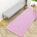OLANLY Dog Door Mat for Muddy Paws 59x24, Absorbs Moisture and Dirt, Absorbent Non-Slip Washable Doormat, Quick Dry Chenille Mud Mat for Dogs, Entry Indoor Entryway Carpet for Inside Floor, Pink