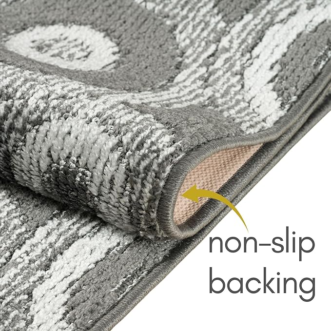 Custom Size Grey Hallway Runner Rug | Cut to Length 2'3" x 11' (Runner) | Non-Slip & Machine Washable | REMNAZ