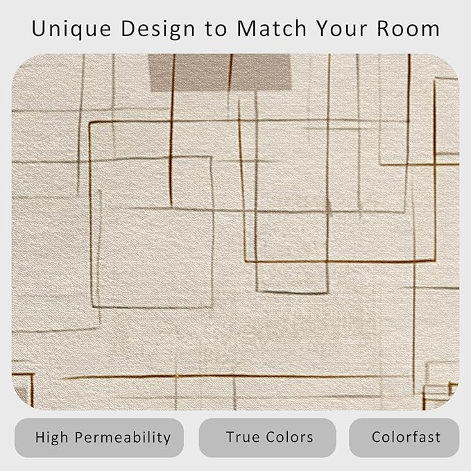 Geometric Rug, Washable 5x8 Rug for Living Room, Modern Abstract Patterned Indoor Carpet, Geometric Decor for Home, Bedroom, Soft Non Slip Thin Design FER59