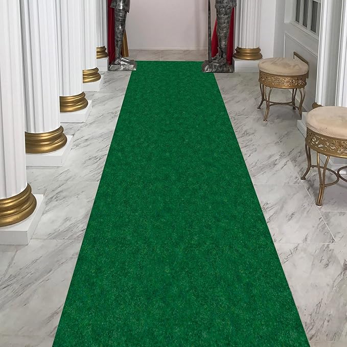 Ottomanson 2' x 31' Hallway Runner with Scraper Pile Extra Durable Non-Slip Rug Mat for Indoor & Outdoor Use - Ideal for Kitchen, Entryway, Patio & Garage - High-Traffic Carpet, Green