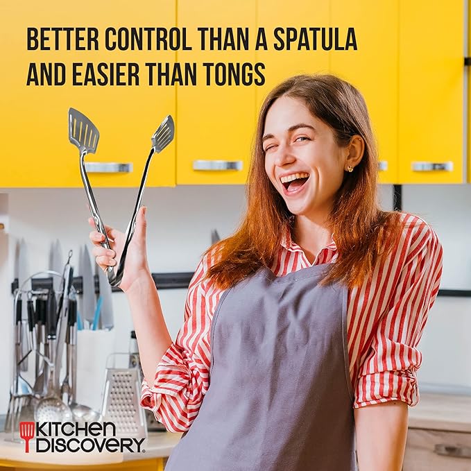 Kitchen Discovery Spatula Tongs for Flipping, 1 piece