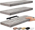 Sorbus Floating Shelves for Wall - 24" Bathroom Shelves, Wall Decor for Bedroom, Kitchen, Living Room, Home Decor & Book Storage - Mounted Floating Shelf with Invisible Brackets (Gray, 3 Pack)