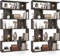 Giantex 5-Tier Bookshelves Set of 2, 10-Cube Geometric Bookcase