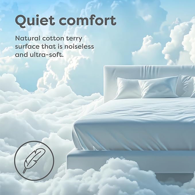 HOSPITOLOGY PRODUCTS Queen Mattress Protector Hypoallergenic Natural Cotton - Waterproof - Fitted Cover - Machine Washable - 60" W x 80" L