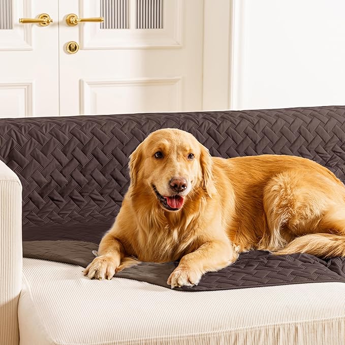 gogobunny 100% Double Sided Waterproof Dog Blanket Soft Pet Bed Cover Reversible Protect Furniture Couch Sofa Car for Puppy Cat (Dark Coffee/Light Coffee, 30x30 Inch (Pack of 1))