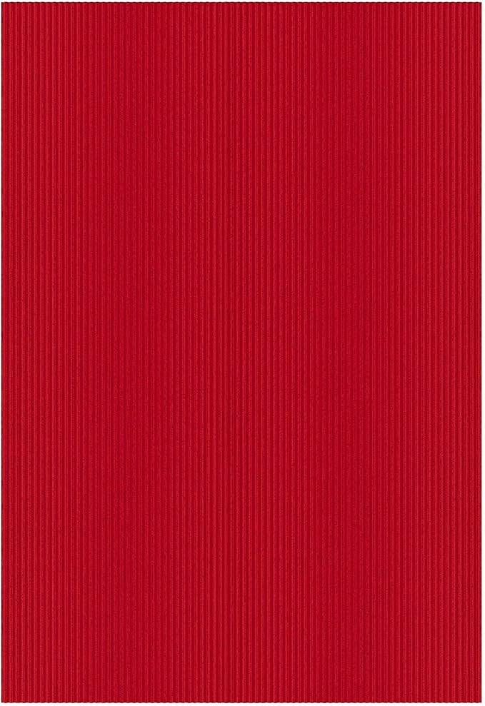 Ottomanson 6'6" x 29' Hallway Runner with Scraper Pile Extra Durable Non-Slip Rug Mat for Indoor & Outdoor Use - Ideal for Kitchen, Entryway, Patio & Garage - High-Traffic Carpet, Red