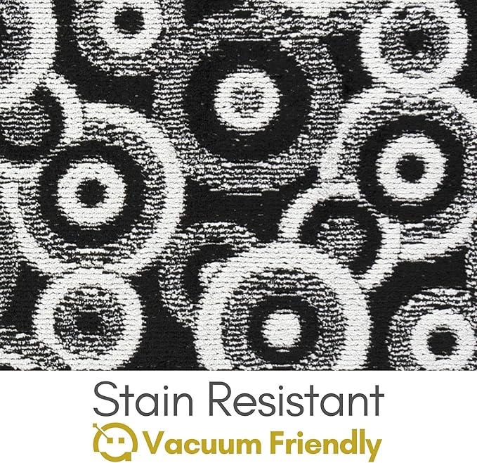 Custom Size Black Hallway Runner Rug | Cut to Length 2'3" x 10' (Runner) | Non-Slip & Machine Washable | REMNAZ