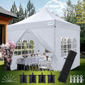 Quictent 10x10 Heavy Duty Pop Up Canopy Tent with Sidewalls, Hexagonal Legs- Commercial Instant Shelter with 3-Year Frame Warranty, 800D Waterproof Oxford Fabric for Weddings, Events, Outdoor Markets
