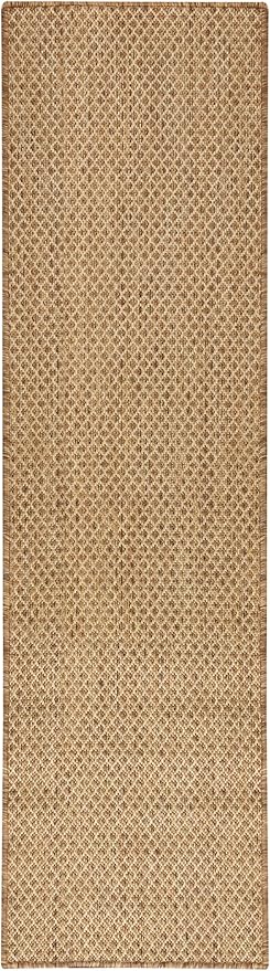Nourison Home Courtyard Jute 2' x 6' Area Rug - Easy Clean, Non Shedding, Bed Room, Living Room, Dining Room, Kitchen (6' Runner)