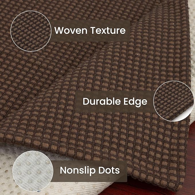 IOHOUZE Washable Area Rug 4x6 Non Slip Rubber Backed Woven Rugs for Entryway Indoor Bedroom Rugs Kitchen Rug Floor Throw Carpet for Entrance Front Door Living Room, Brown