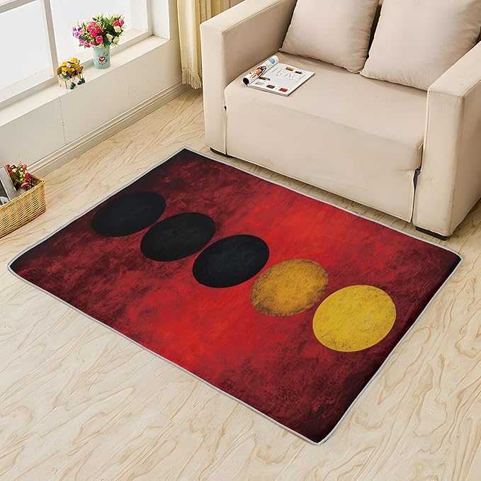Geometric Rug, 5x7 Rug, Red Gradient Rugs for Living Room Bedroom, Modern Large Area Rug, Washable Rug Non Slip Soft Indoor Carpet, Kids and Pets Friendly, Geometric Home & Room Decor