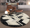 Round Geometric Area Rug for Living Room | Soft & Durable Modern Carpet for Home Décor | Anti-Skid Cotton Mat for Bedroom, Study, or Office(6x6)