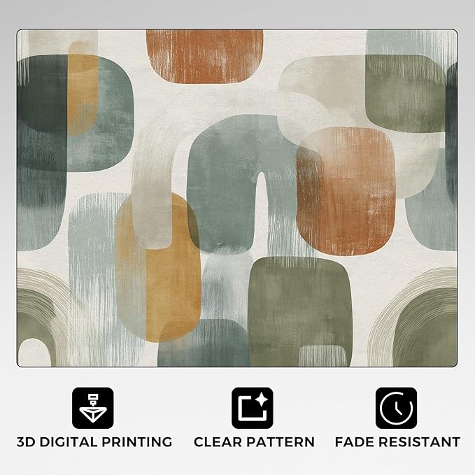 Mid Century Modern Rugs for Home Decor, 6x8 ft, Abstract Geometry Area Rugs for Living Room, Soft Non Slip Washable Boho Geo Geometric Carpet Bedroom Decorations Dt-Ghf-19