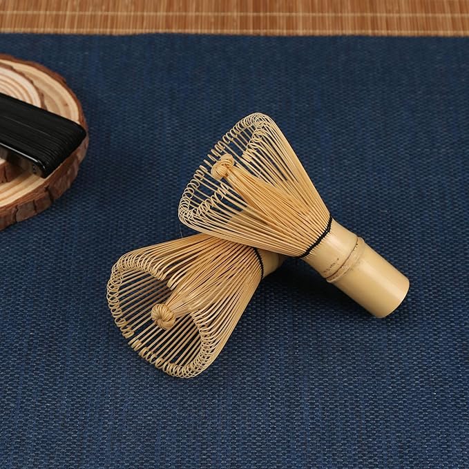 ECOLEMON 2-Pack Handcrafted Matcha Whisk, Bamboo Whisk for Matcha Tea, Natural Bamboo Chasen, 100-Prong Chasen, Macha Whisks Brush Match Accessories Wisk Mixer Whisker for Making Ceremonial Macha Tea
