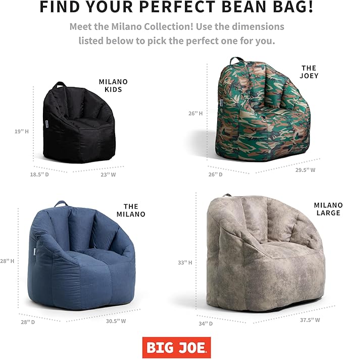 Big Joe Milano Beanbag Chair Red Smartmax