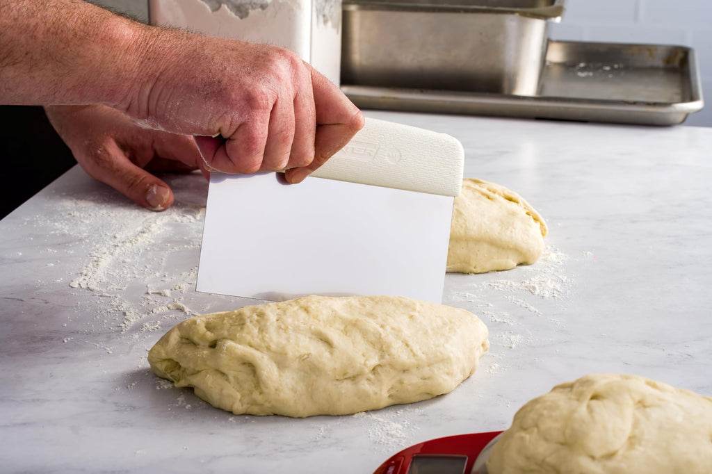 Dexter-Russell S196PCP Sani-Safe 19783 Dough Cutter/Scraper, 6" x 3" Stainless Steel Blade with Textured White Polypropylene Handle, NSF, Baking Tool and Bench Scraper, USA Made