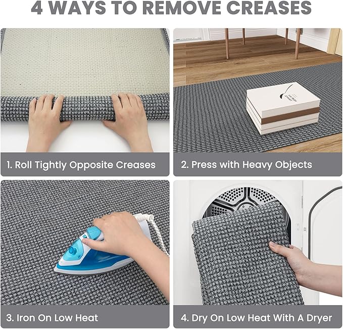Braided Runner Rug 2x12 Ft Washable Runners for Hallways Non Slip Rubber Backed Kitchen Runners Cotton Extra Long Entryway Runner Indoor, Woven Carpet for Hall Entryway, Dark Grey/Grey