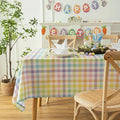 Easter Sunday Spring Plaid Tablecloth - Colorful Rectangular 58x102 Inch Water Resistant Table Cloth for Indoor/Outdoor Use - Rustic Table Cover for Kitchen, Picnics, and Parties