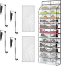 Kotkn Over The Door Shoe Organizer with 12 Large Breathable Pockets - Durable Hanging Storage for the Entire Family's Shoes (White)