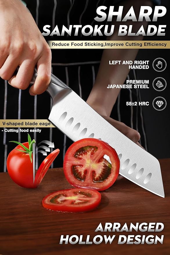 ROCOCO Kitchen Block Knife Set - 15 PCS Stainless Steel