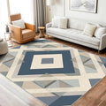 Geometric Rug, Washable 6x9 Rug for Living Room, Modern Abstract Patterned Indoor Carpet, Geometric Decor for Home, Bedroom, Soft Non Slip Thin Design FER101
