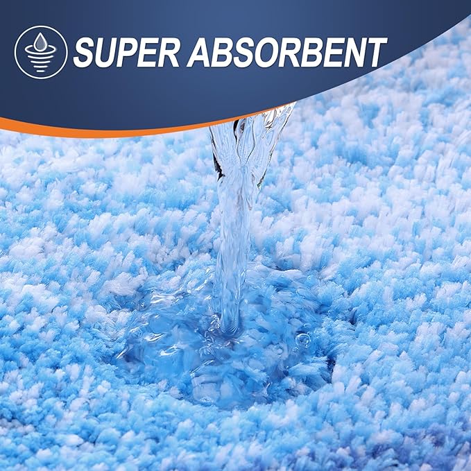 OLANLY Bathroom Runner Rugs 70x24, Extra Soft Absorbent Microfiber Bath Rugs, Rubber Backing, Quick Dry, Washable Bath Mats for Bathroom Floor, Tub and Shower, Home Decor Accessories, Light Royal Blue