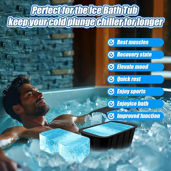Tioncy 8 Pcs Extra Large Ice Block Molds, 8 lb Silicone for Ice Baths